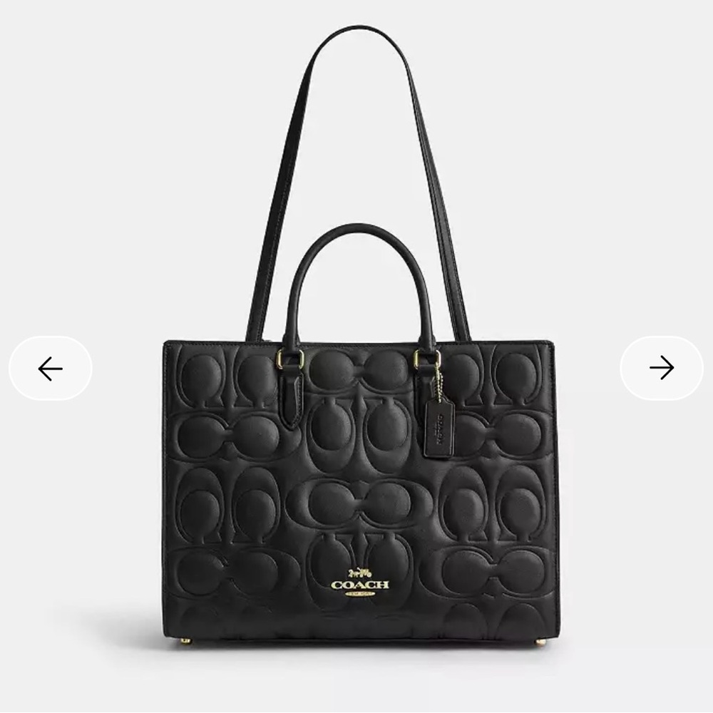 Coach Black Quilted Signature Mini Satchel with Gold Hardware - Picture 7 of 7